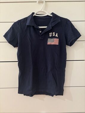 Brandy Melville Navy Polo with USA Patch